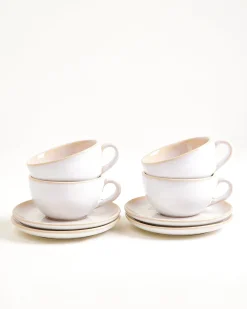Motel a Miio Areia Cappuccinotasse & Untertasse klein classic 4er-Set* Tassen-Sets|Tassen Mit Untertassen
