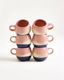 Motel a Miio Bica Espressotasse rosa sand dunkelblau 6er-Set* Tassen-Sets