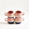 Motel a Miio Bica Espressotasse rosa sand dunkelblau 4er-Set* Tassen-Sets