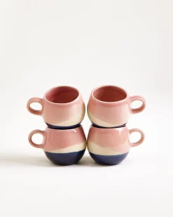 Motel a Miio Bica Espressotasse rosa sand dunkelblau 4er-Set* Tassen-Sets