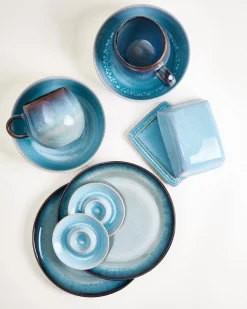 Motel a Miio Geschirr-Set Blue Horizon aqua grünblau 9-teilig* Mix & Match Sets %|Geschirrset Für 2 Personen