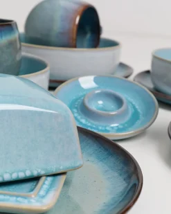 Motel a Miio Geschirr-Set Blue Horizon aqua grünblau 9-teilig* Mix & Match Sets %|Geschirrset Für 2 Personen