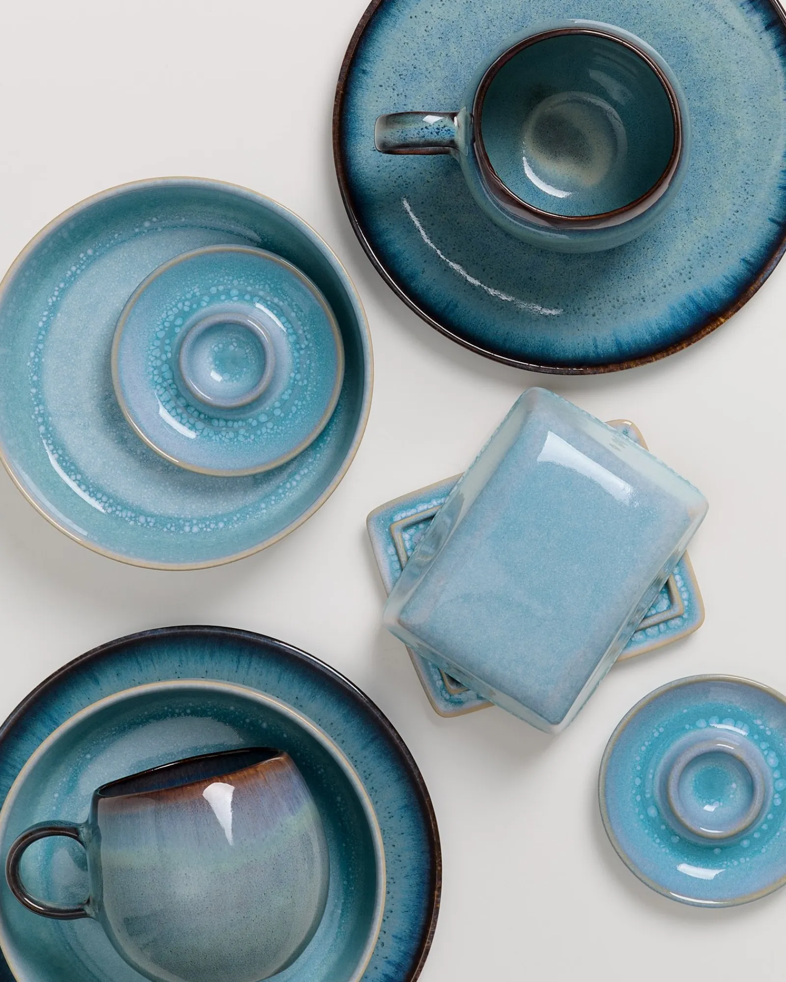 Motel a Miio Geschirr-Set Blue Horizon aqua grünblau 9-teilig* Mix & Match Sets %|Geschirrset Für 2 Personen