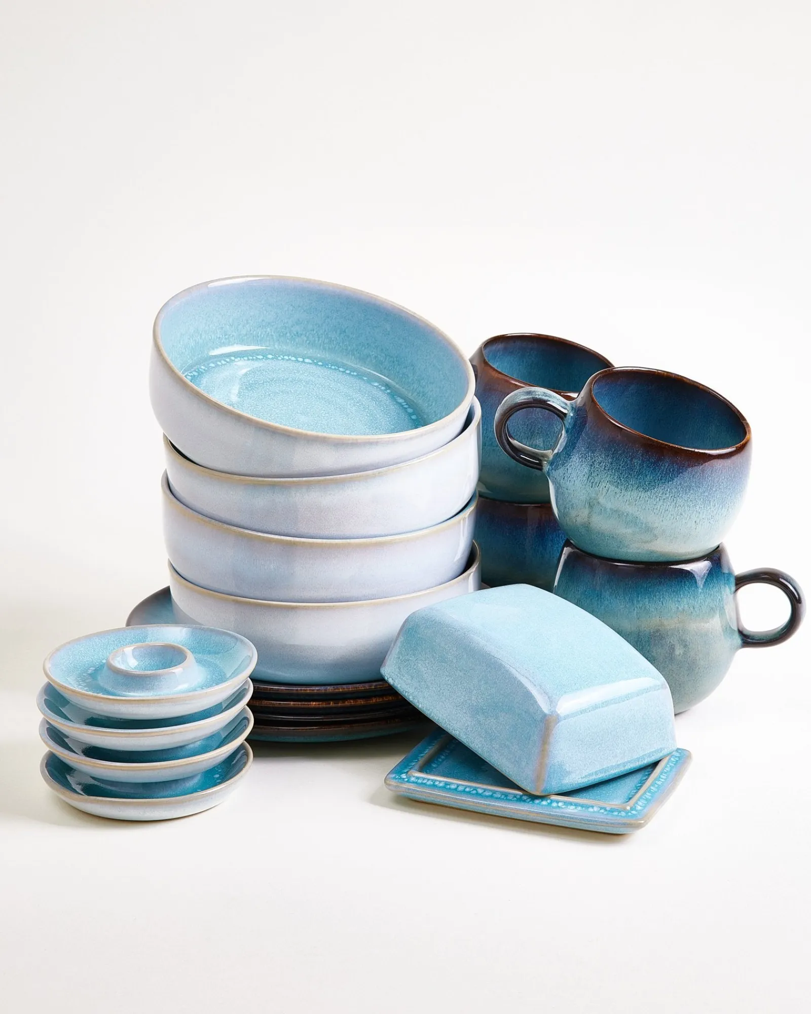 Motel a Miio Geschirr-Set Blue Horizon aqua grünblau 17-teilig* Mix & Match Sets %