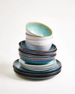 Motel a Miio Geschirr-Set Ocean Vibes grünblau mint 16-teilig* Geschirrset Für 4 Personen|Mix & Match Sets %