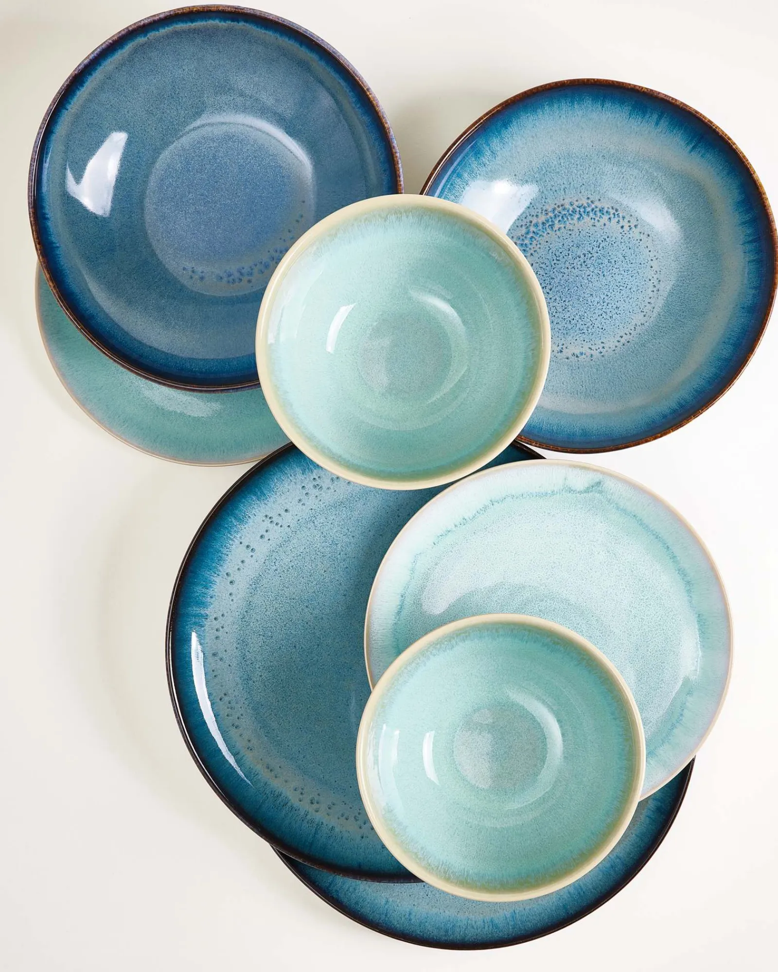 Motel a Miio Geschirr-Set Ocean Vibes grünblau mint 8-teilig* Mix & Match Sets %|Geschirrset Für 2 Personen