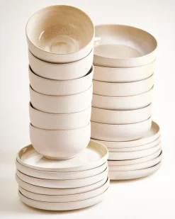 Motel a Miio Lorosa Geschirr-Set modern sand 24-teilig* Geschirrset Für 6 Personen