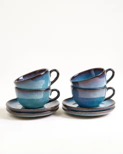 Motel a Miio Madeira Cappuccinotasse & Untertasse klein classic 4er-Set* Tassen-Sets|Tassen Mit Untertassen