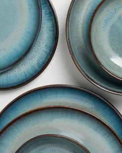 Motel a Miio Madeira Geschirr-Set modern grünblau 7-teilig* Geschirrset Für 2 Personen