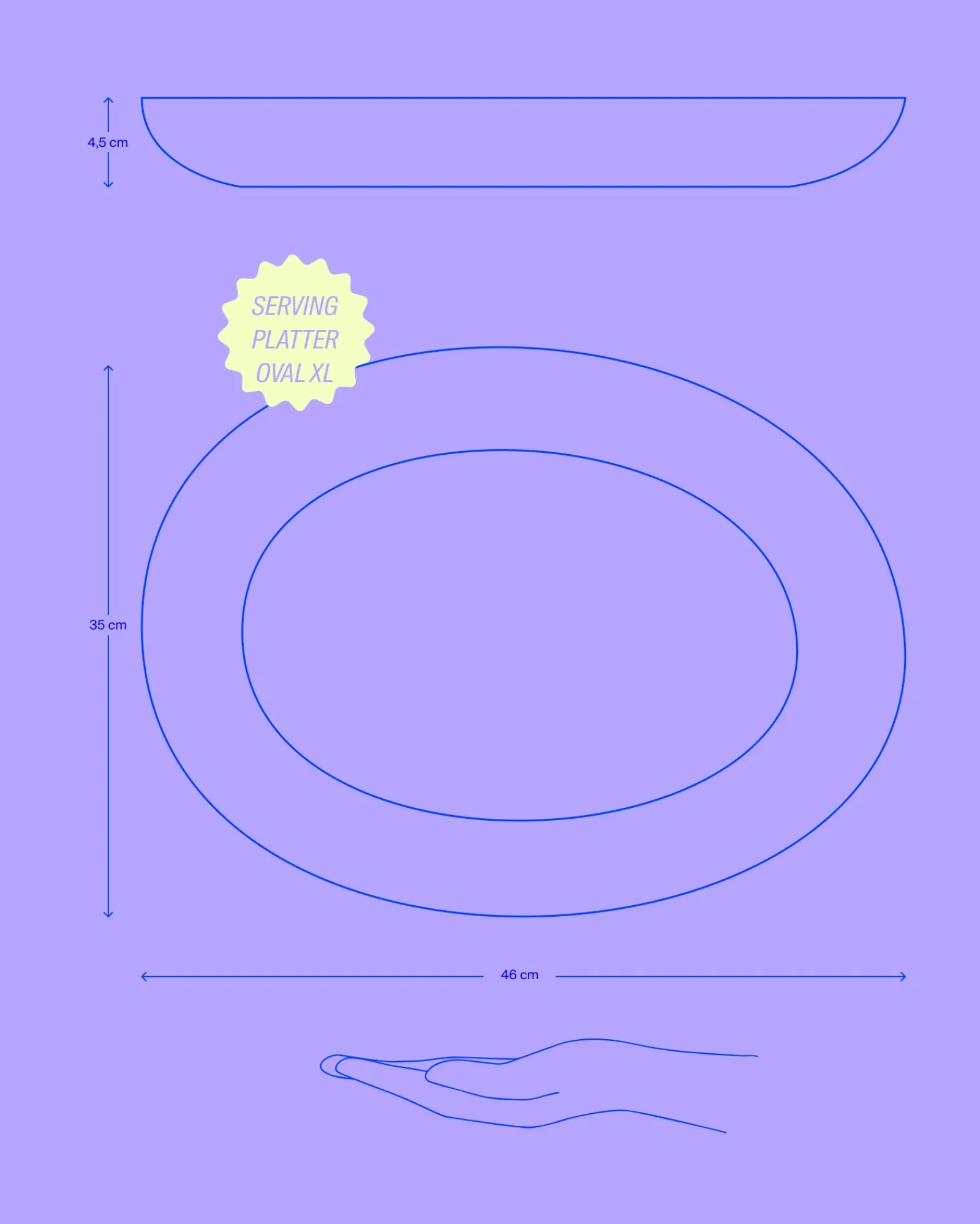 Motel a Miio Madeira Servierplatte XL oval grünblau* Servierplatten