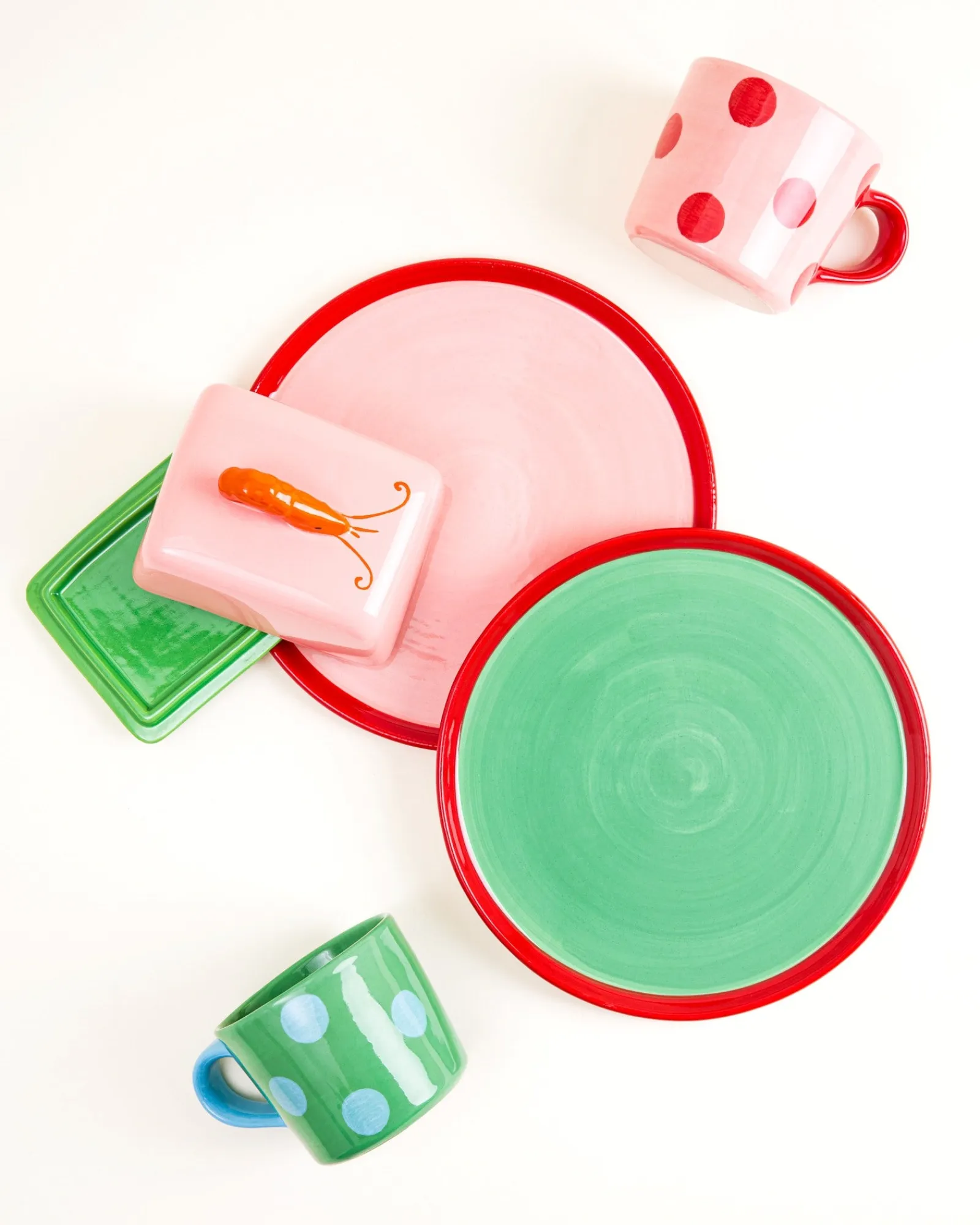 Motel a Miio MaM x Isis Maria Geschirr-Set Shrimp Dot 5-teilig* Mix & Match Sets %