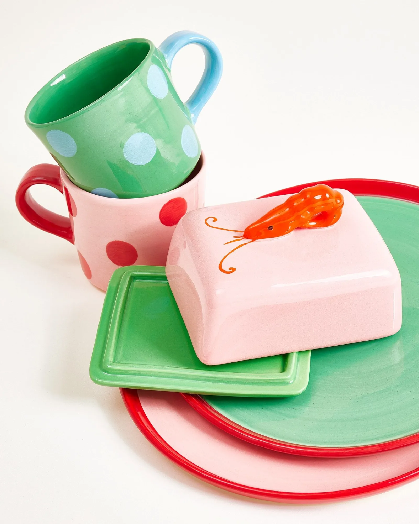 Motel a Miio MaM x Isis Maria Geschirr-Set Shrimp Dot 5-teilig* Mix & Match Sets %