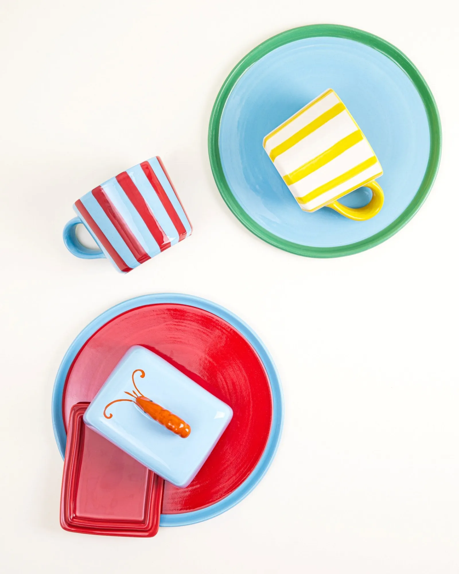 Motel a Miio MaM x Isis Maria Geschirr-Set Shrimp Stripe 5-teilig* Mix & Match Sets %