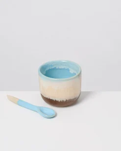 Motel a Miio MaM x Mälzer&Fu Becher klein & Löffel hellblau braun* Kleine Becher