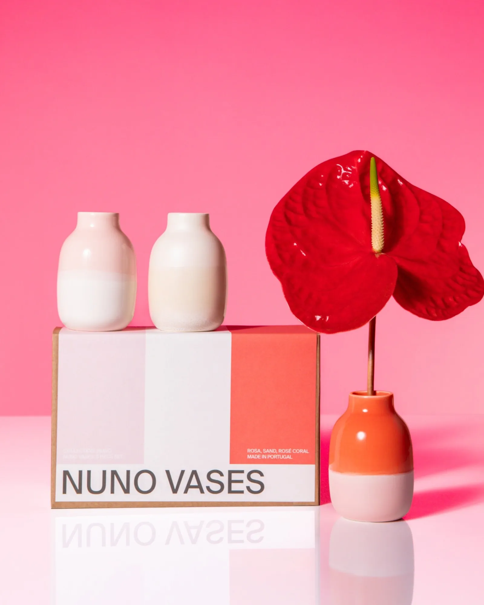 Motel a Miio Nuno Vase 3er-Set rosa sand coral* Mittlere Vasen