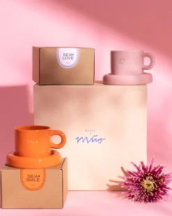 Motel a Miio Seia Geschenk-Set Love Smile rosa orange 3-teilig* Tassen-Sets